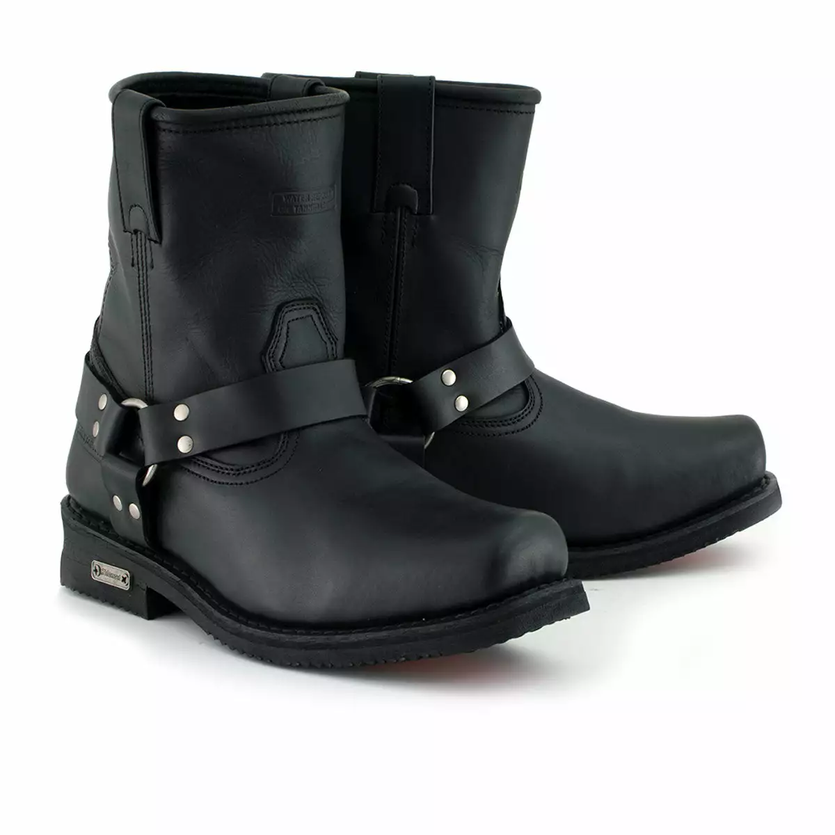 Xelement 1436 Men's 'Butch' Black Leather Short Harness Motorcycle Boots 6 Xelement 1436 Men's 'Butch' Black Leather Short Harness Motorcycle Boots - Image 4