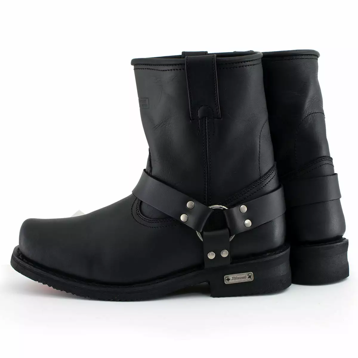 Xelement 1436 Men's 'Butch' Black Leather Short Harness Motorcycle Boots 10 Xelement 1436 Men's 'Butch' Black Leather Short Harness Motorcycle Boots - Image 8