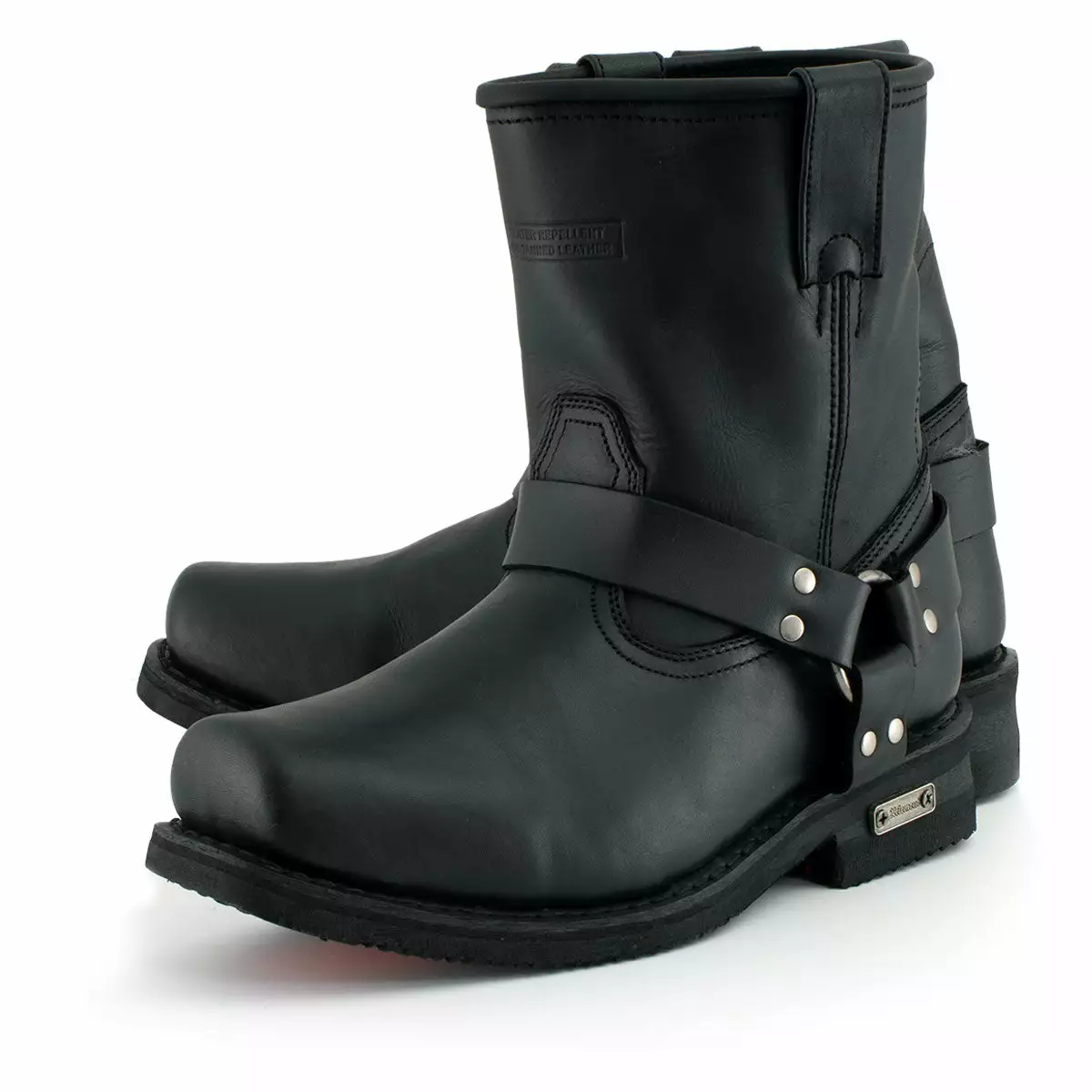 Xelement 1436 Men's 'Butch' Black Leather Short Harness Motorcycle Boots 11 Xelement 1436 Men's 'Butch' Black Leather Short Harness Motorcycle Boots - Image 9