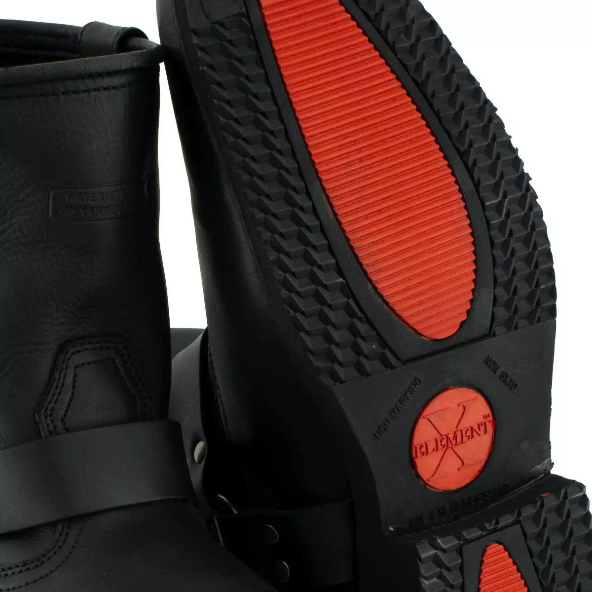 Xelement 1436 Men's 'Butch' Black Leather Short Harness Motorcycle Boots 4 Xelement 1436 Men's 'Butch' Black Leather Short Harness Motorcycle Boots - Image 2