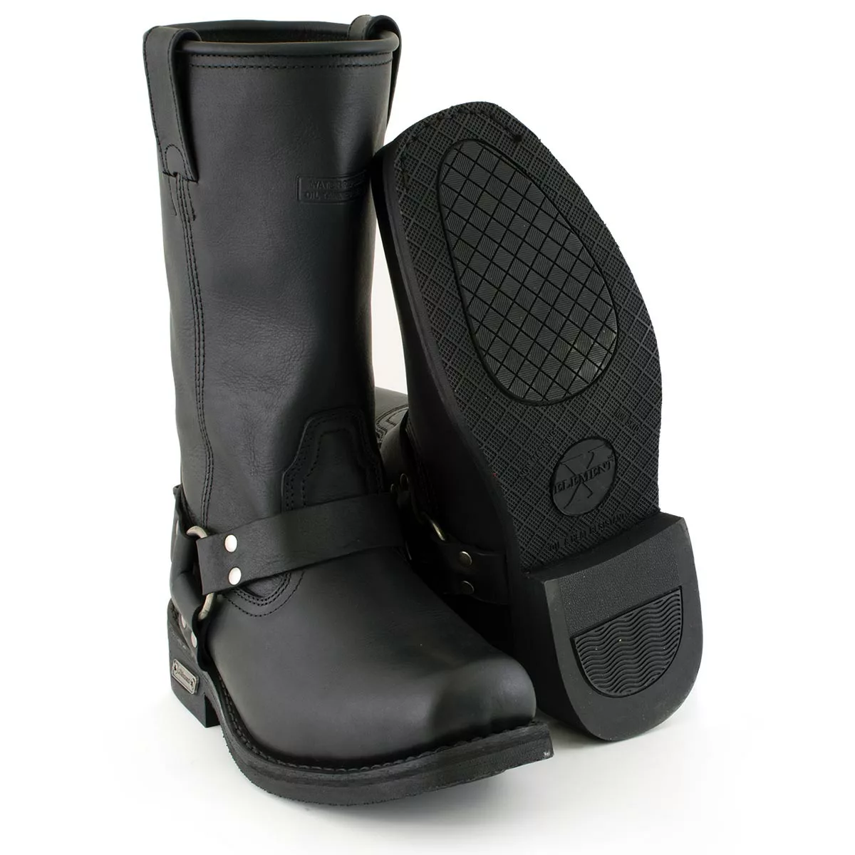 Xelement 1442 Men's 'Classic Harness' Black Leather Motorcycle Biker Boots (in Wide And Regular Width) 11 Xelement 1442 Men's 'Classic Harness' Black Leather Motorcycle Biker Boots (in Wide And Regular Width) - Image 9