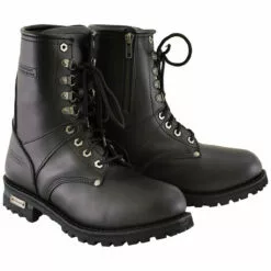 Xelement 1446 Men's 'Vigilant' Black Leather Logger Boots With Inside Zipper -Winter shoes Sales Shop 1446 7