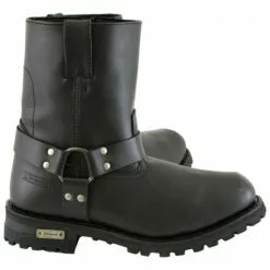 Xelement 1502 Men's 'Killa' Black Leather Zippered Harness Motorcycle Boots -Winter shoes Sales Shop 1502