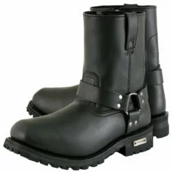 Xelement 1502 Men's 'Killa' Black Leather Zippered Harness Motorcycle Boots -Winter shoes Sales Shop 1502 3