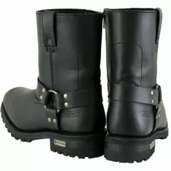 Xelement 1502 Men's 'Killa' Black Leather Zippered Harness Motorcycle Boots -Winter shoes Sales Shop 1502 side 2