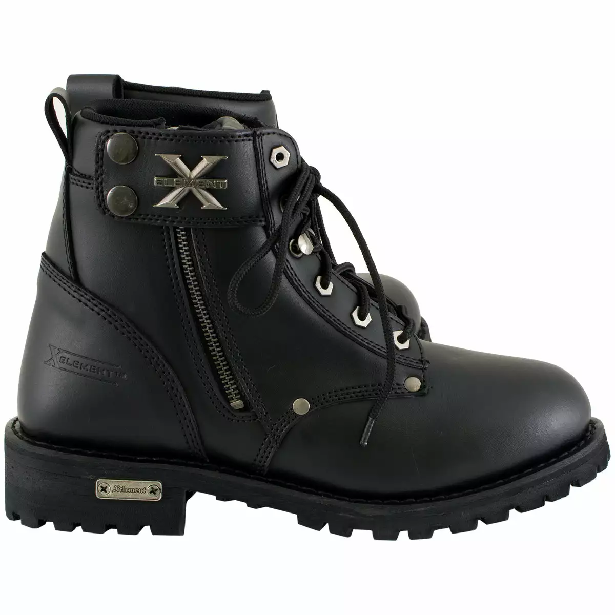 Xelement 1505 Men's 'Sprocket' Black Leather Advanced Lace-Up Motorcycle Boots 5 Xelement 1505 Men's 'Sprocket' Black Leather Advanced Lace-Up Motorcycle Boots - Image 3