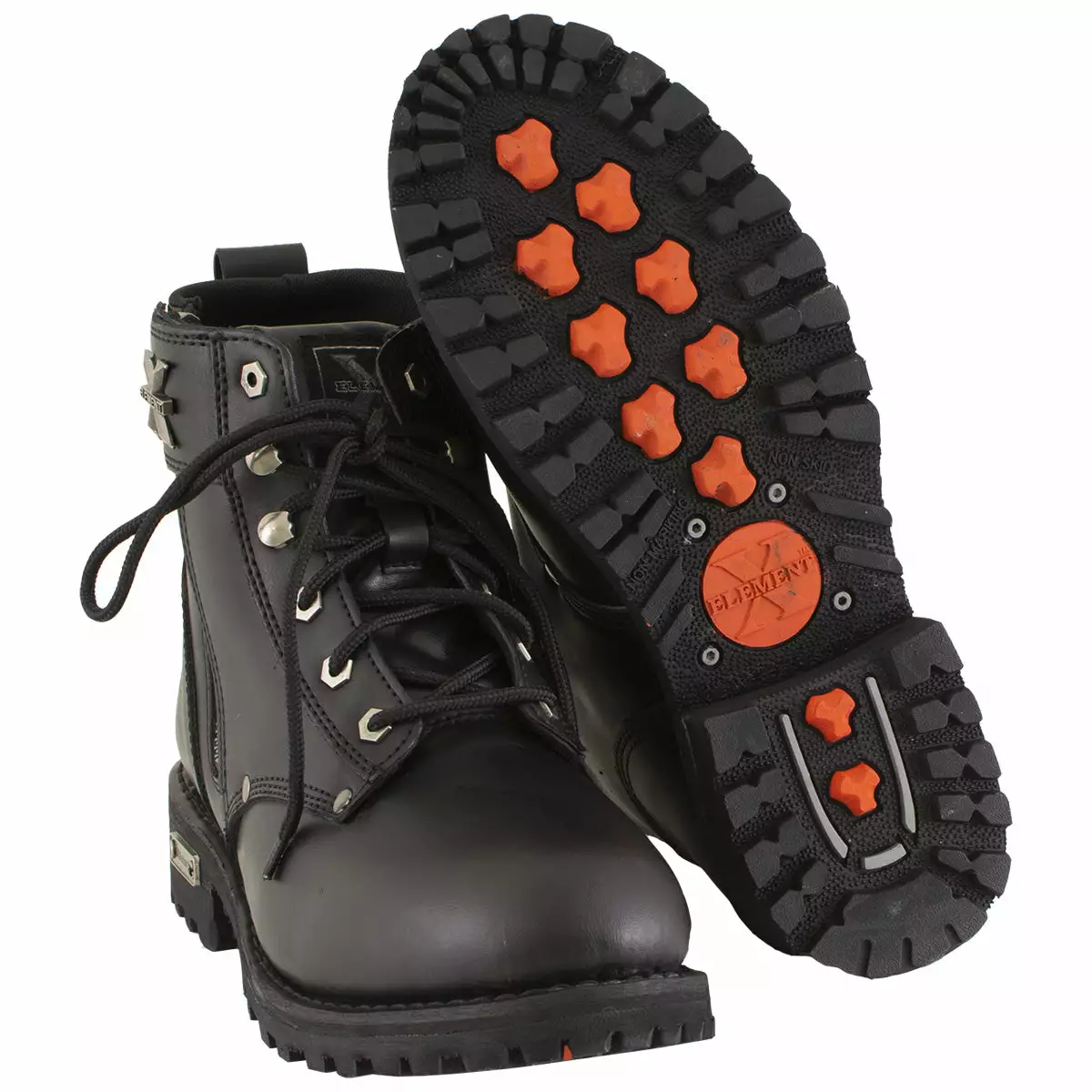 Xelement 1505 Men's 'Sprocket' Black Leather Advanced Lace-Up Motorcycle Boots 7 Xelement 1505 Men's 'Sprocket' Black Leather Advanced Lace-Up Motorcycle Boots - Image 5