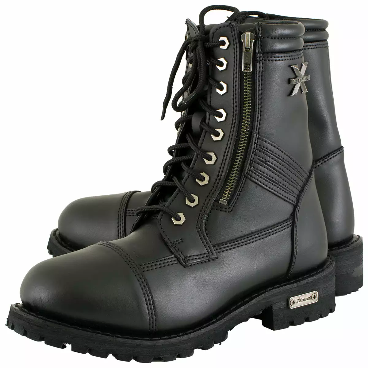 Xelement 1506 Men's 'Impact' Black Leather Lace-Up Motorcycle Biker Boots 6 Xelement 1506 Men's 'Impact' Black Leather Lace-Up Motorcycle Biker Boots - Image 4