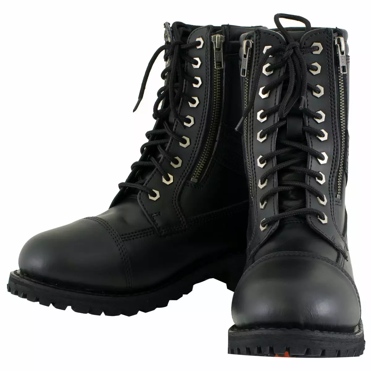 Xelement 1506 Men's 'Impact' Black Leather Lace-Up Motorcycle Biker Boots 5 Xelement 1506 Men's 'Impact' Black Leather Lace-Up Motorcycle Biker Boots - Image 3