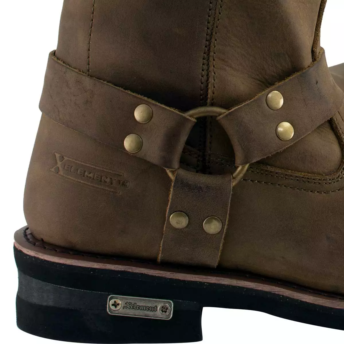 Xelement 1556 Men's 'Crazy Horse' Brown Leather Harness Motorcycle Boots 5 Xelement 1556 Men's 'Crazy Horse' Brown Leather Harness Motorcycle Boots - Image 3