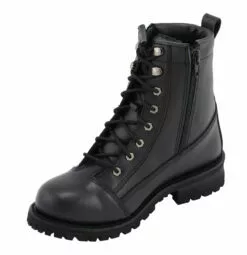 M Boss Motorcycle Apparel BOS49005 Men's 8 Inch Black Accelerator Leather Motorcycle Boots -Winter shoes Sales Shop bos49005 2