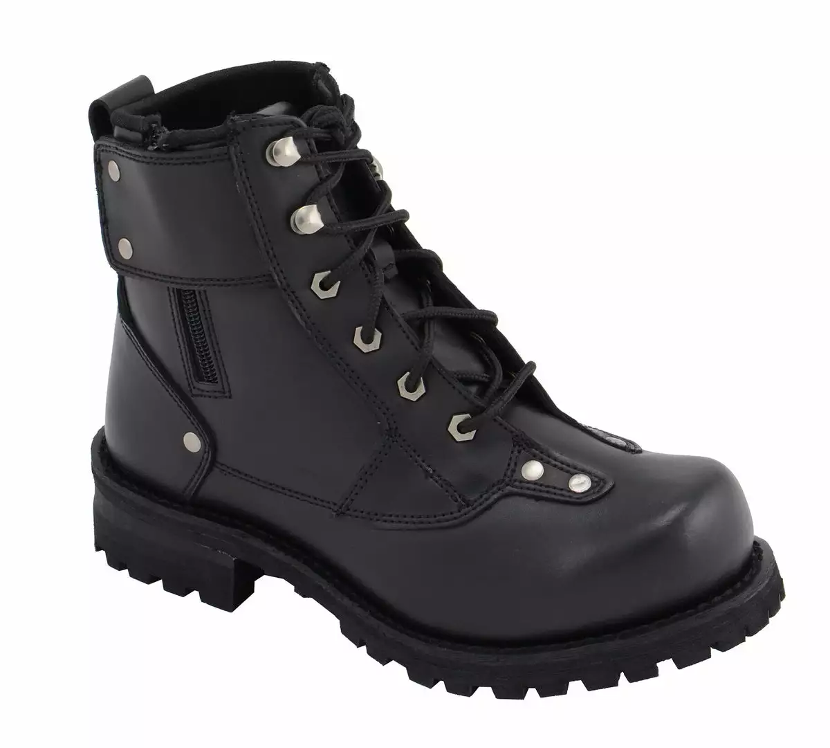 M Boss Motorcycle Apparel BOS49007 Men's 7 Inch Black Outlaw Leather Motorcycle Boots 4 M Boss Motorcycle Apparel BOS49007 Men's 7 Inch Black Outlaw Leather Motorcycle Boots - Image 2