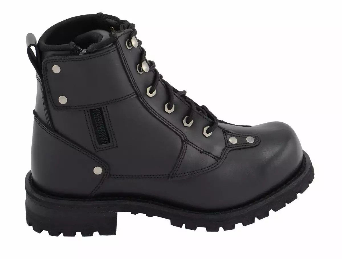 M Boss Motorcycle Apparel BOS49007 Men's 7 Inch Black Outlaw Leather Motorcycle Boots 8 M Boss Motorcycle Apparel BOS49007 Men's 7 Inch Black Outlaw Leather Motorcycle Boots - Image 6