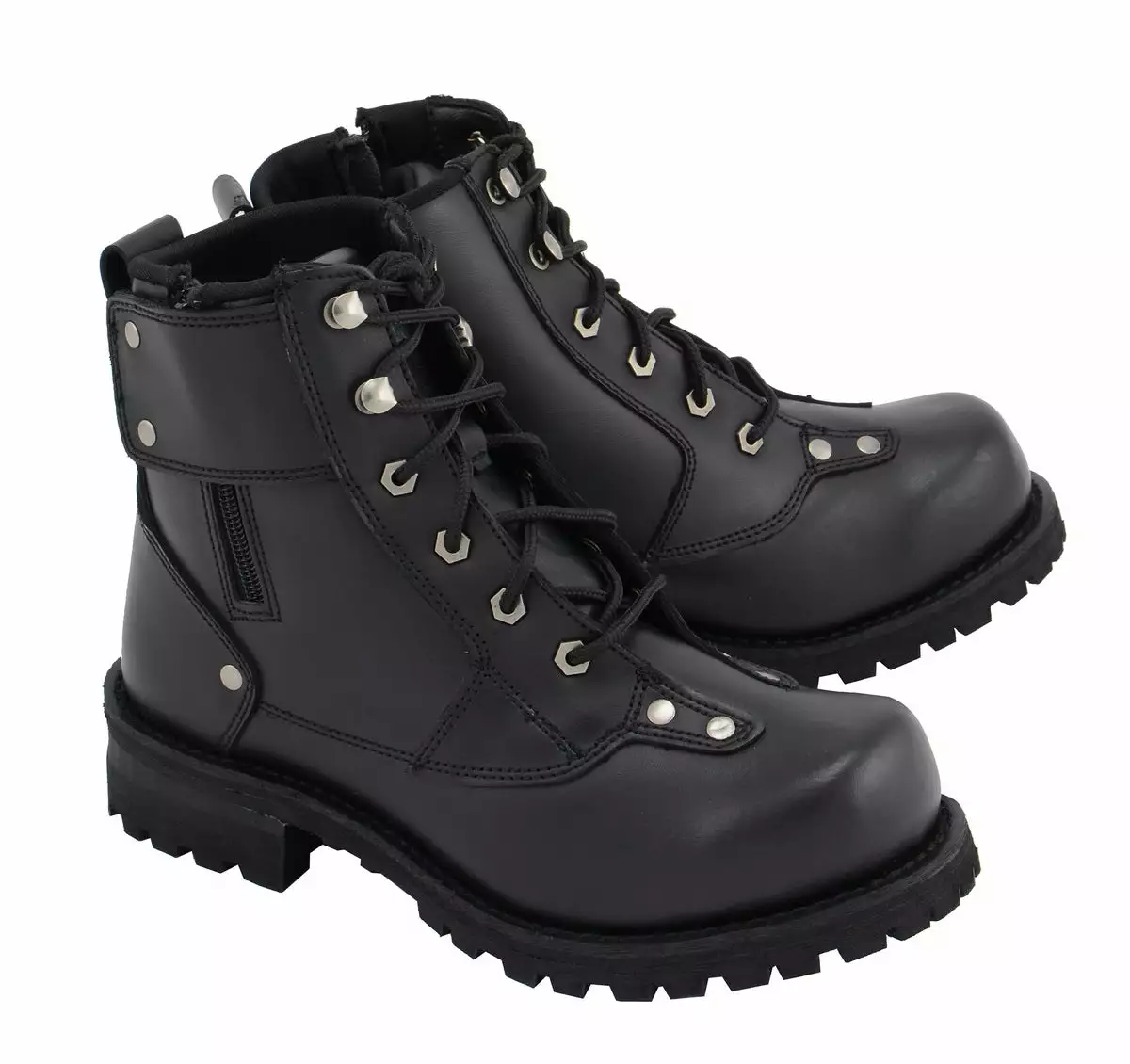 M Boss Motorcycle Apparel BOS49007 Men's 7 Inch Black Outlaw Leather Motorcycle Boots 3 M Boss Motorcycle Apparel BOS49007 Men's 7 Inch Black Outlaw Leather Motorcycle Boots