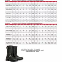 Hot Leathers BTM1002 Men's Black 11-inch Round Toe Engineer Leather Boots -Winter shoes Sales Shop btm1002 size chart