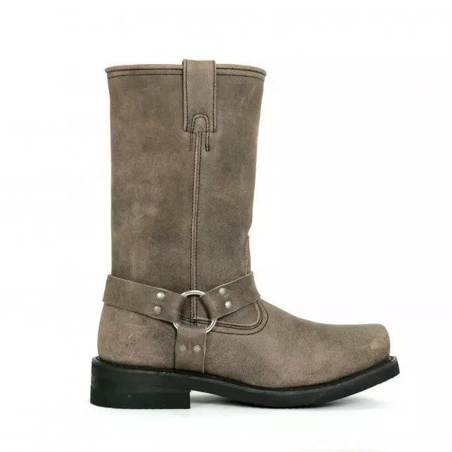 Hot Leathers BTM1003 Men's Stone Wash Brown 11-inch Tall Harness Leather Boots 4 Hot Leathers BTM1003 Men's Stone Wash Brown 11-inch Tall Harness Leather Boots - Image 2