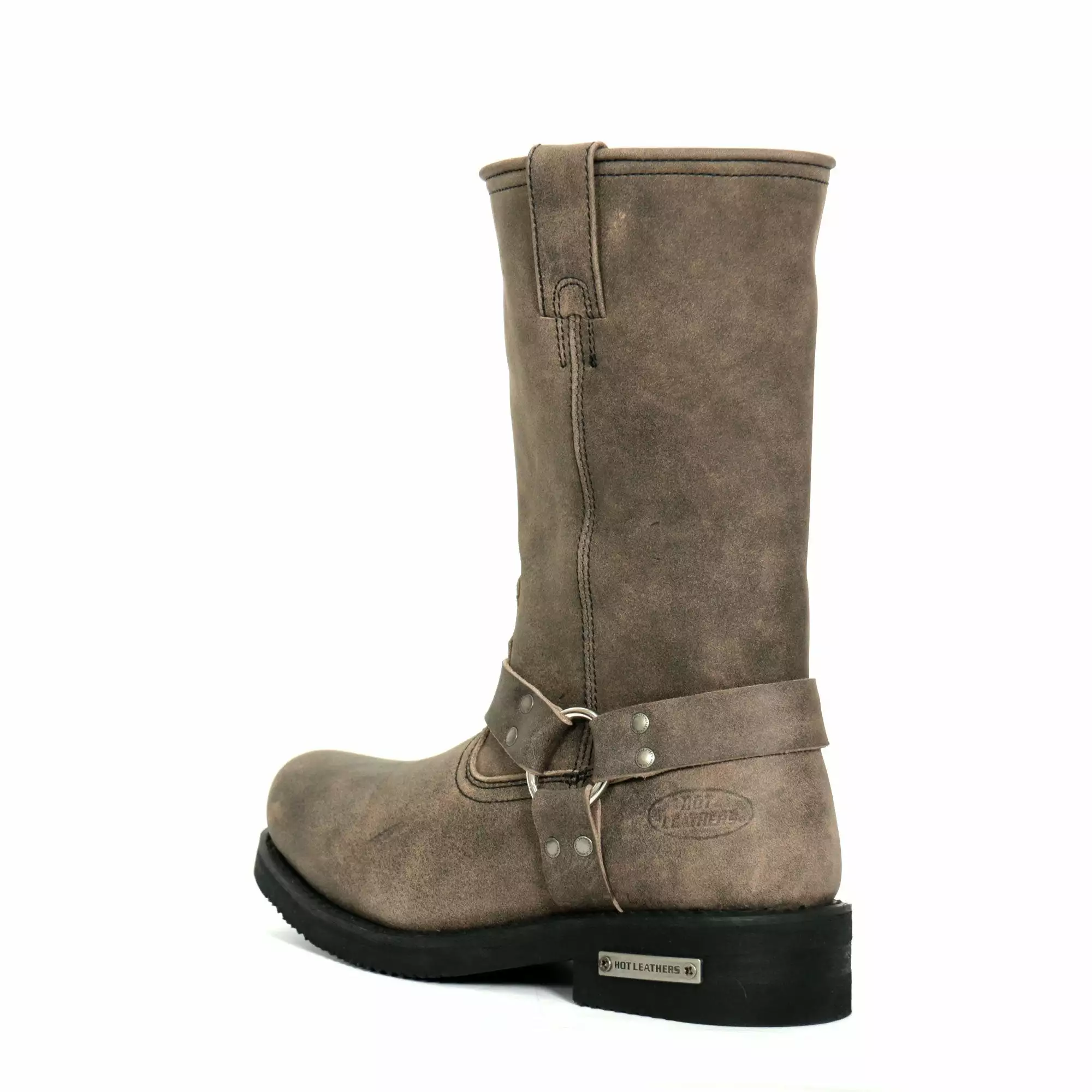 Hot Leathers BTM1003 Men's Stone Wash Brown 11-inch Tall Harness Leather Boots 9 Hot Leathers BTM1003 Men's Stone Wash Brown 11-inch Tall Harness Leather Boots - Image 7