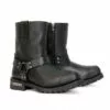 Hot Leathers BTM1004 Men's Black 8-inch Short Harness Leather Boots With Lug Sole