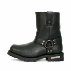 Hot Leathers BTM1004 Men's Black 8-inch Short Harness Leather Boots With Lug Sole -Winter shoes Sales Shop btm1004 a06 1