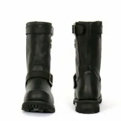 Hot Leathers BTM1005 Men's Black 10-inch Tall Round Toe Engineer Leather Boots With Lug Sole -Winter shoes Sales Shop btm1005 a08 both