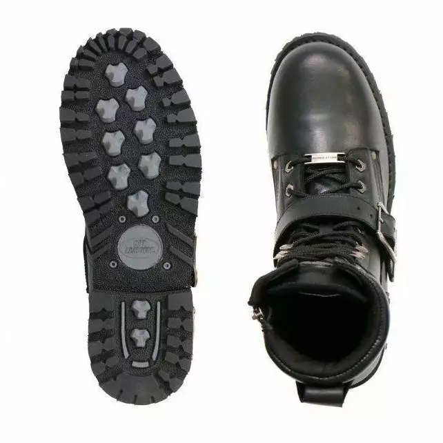 Hot Leathers BTM1006 Men's Black 8-inch Logger Leather Boots With Adjustable Buckle 12 Hot Leathers BTM1006 Men's Black 8-inch Logger Leather Boots With Adjustable Buckle - Image 10