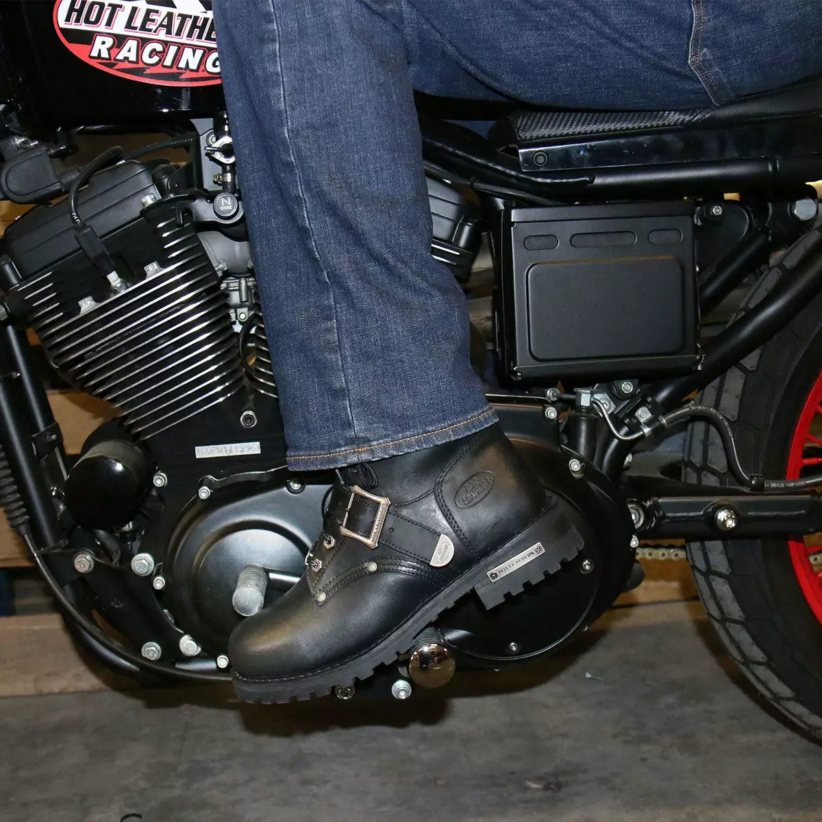 Hot Leathers BTM1006 Men's Black 8-inch Logger Leather Boots With Adjustable Buckle 13 Hot Leathers BTM1006 Men's Black 8-inch Logger Leather Boots With Adjustable Buckle - Image 11