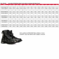 Hot Leathers BTM1009 Men's Black 7-Inch Leather Lace Up Boots With Zipper Closure -Winter shoes Sales Shop btm1009 size chart b4f81846 d9ed 475d 9b33 5bd69d9af57d