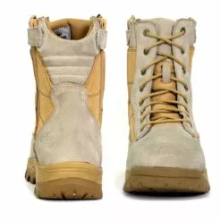 Hot Leathers BTM1013 Men's Tan Leather Swat Style Lace Up Boots With Zippers -Winter shoes Sales Shop btm1013 a08 both