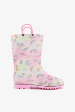 Ardene Printed Rain Boots In Pink | Size | Rubber