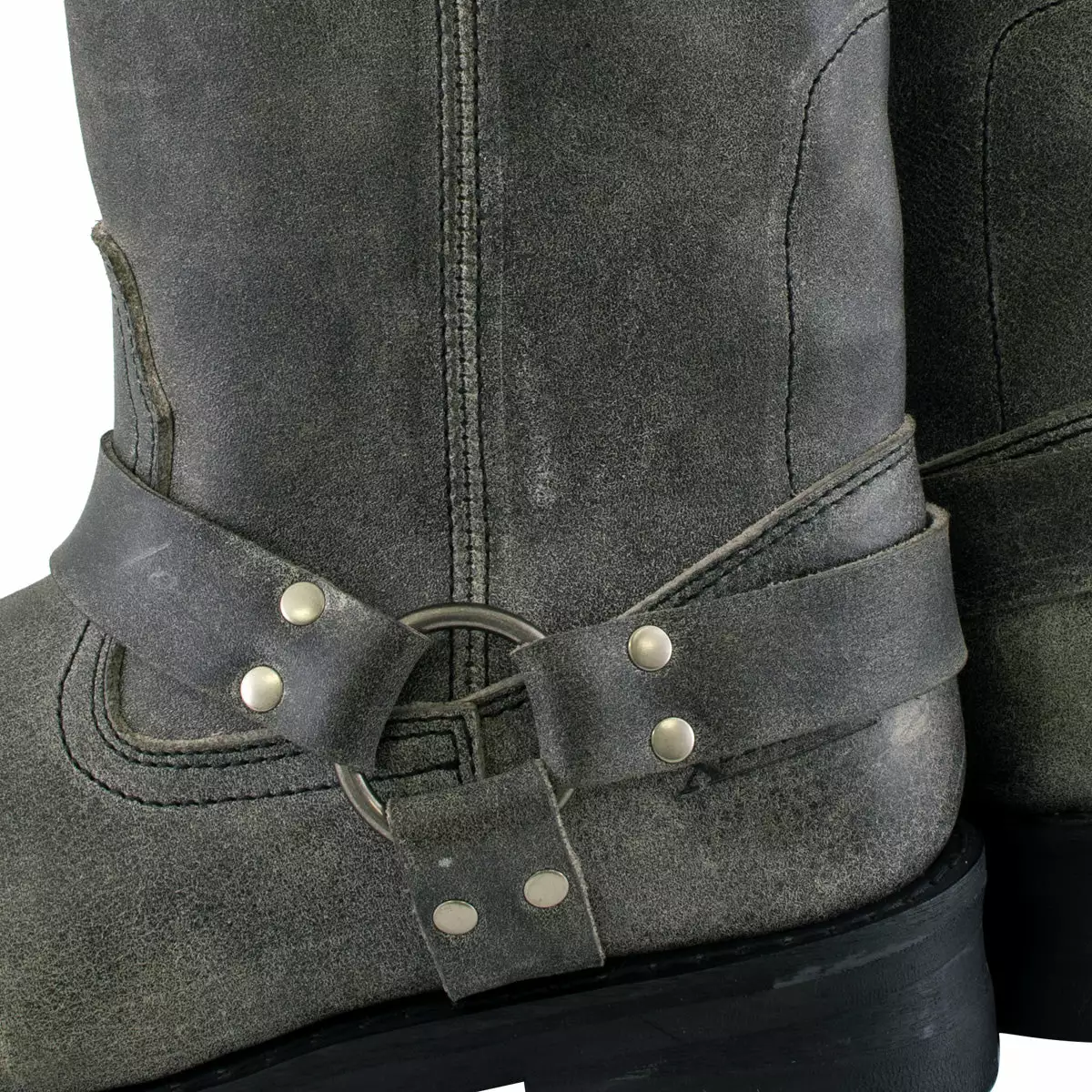 Xelement LU1605 Men's Classic Stone Wash Grey 13-inch Leather Harness Motorcycle Boots 12 Xelement LU1605 Men's Classic Stone Wash Grey 13-inch Leather Harness Motorcycle Boots - Image 10