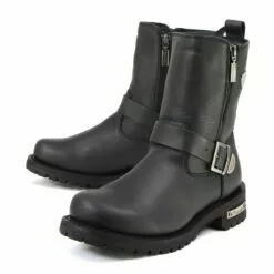 Milwaukee Motorcycle Clothing Company MB407 Men's Black Afterburner Motorcycle Leather Boots -Winter shoes Sales Shop mb407 3 web