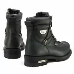 Milwaukee Motorcycle Clothing Company MB440 Men's Black Throttle Motorcycle Leather Boots -Winter shoes Sales Shop mb440 6 web