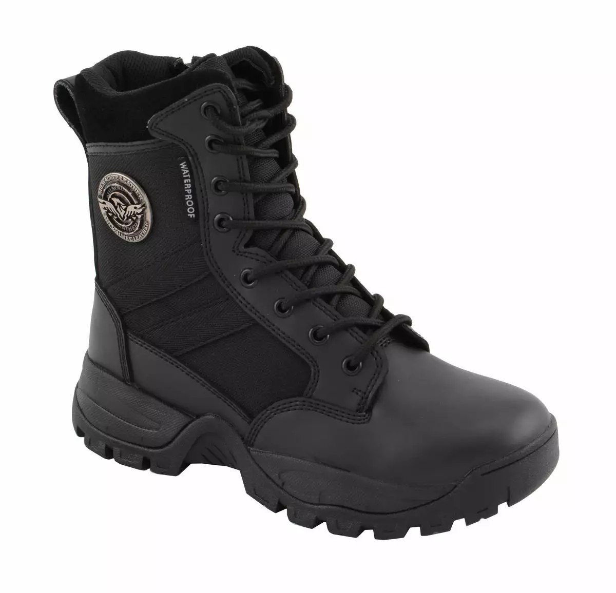 Milwaukee Leather MBL9495 Women Black Leather Tactical Boots With Side Zipper 4 Milwaukee Leather MBL9495 Women Black Leather Tactical Boots With Side Zipper - Image 2