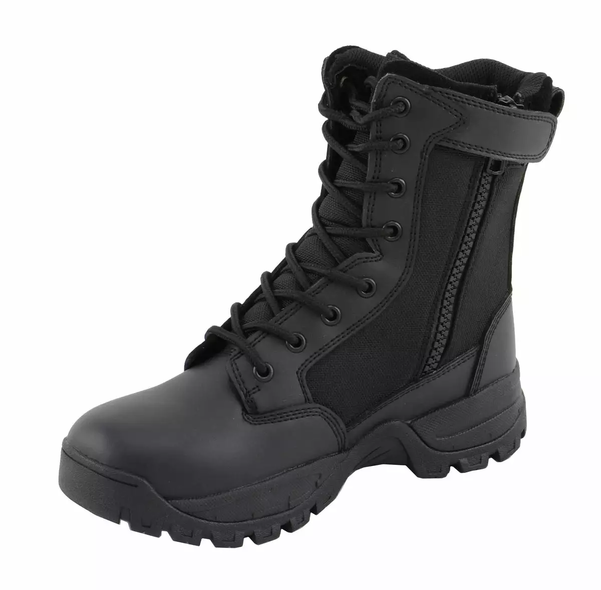 Milwaukee Leather MBL9495 Women Black Leather Tactical Boots With Side Zipper 6 Milwaukee Leather MBL9495 Women Black Leather Tactical Boots With Side Zipper - Image 4