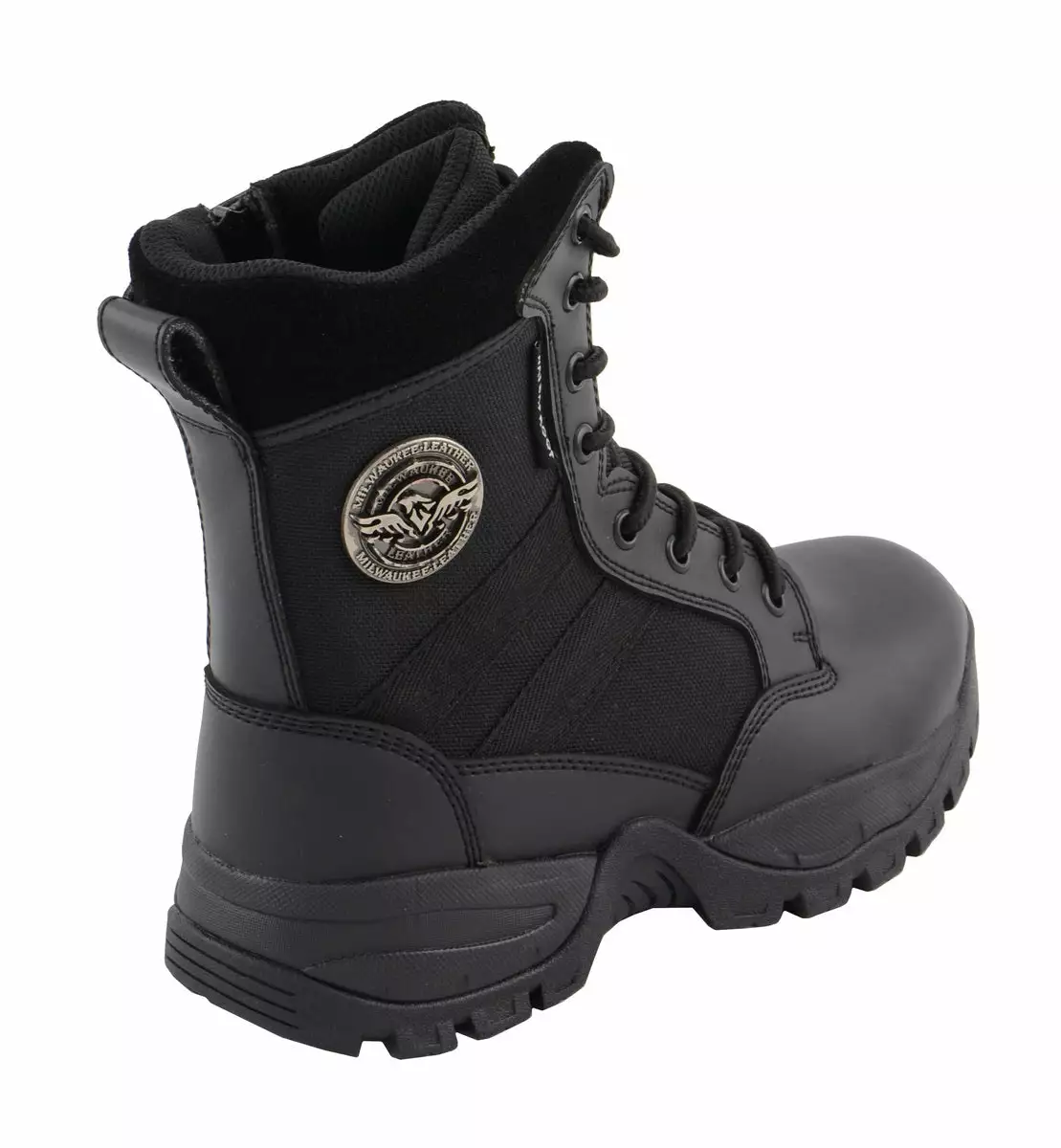 Milwaukee Leather MBL9495 Women Black Leather Tactical Boots With Side Zipper 10 Milwaukee Leather MBL9495 Women Black Leather Tactical Boots With Side Zipper - Image 8