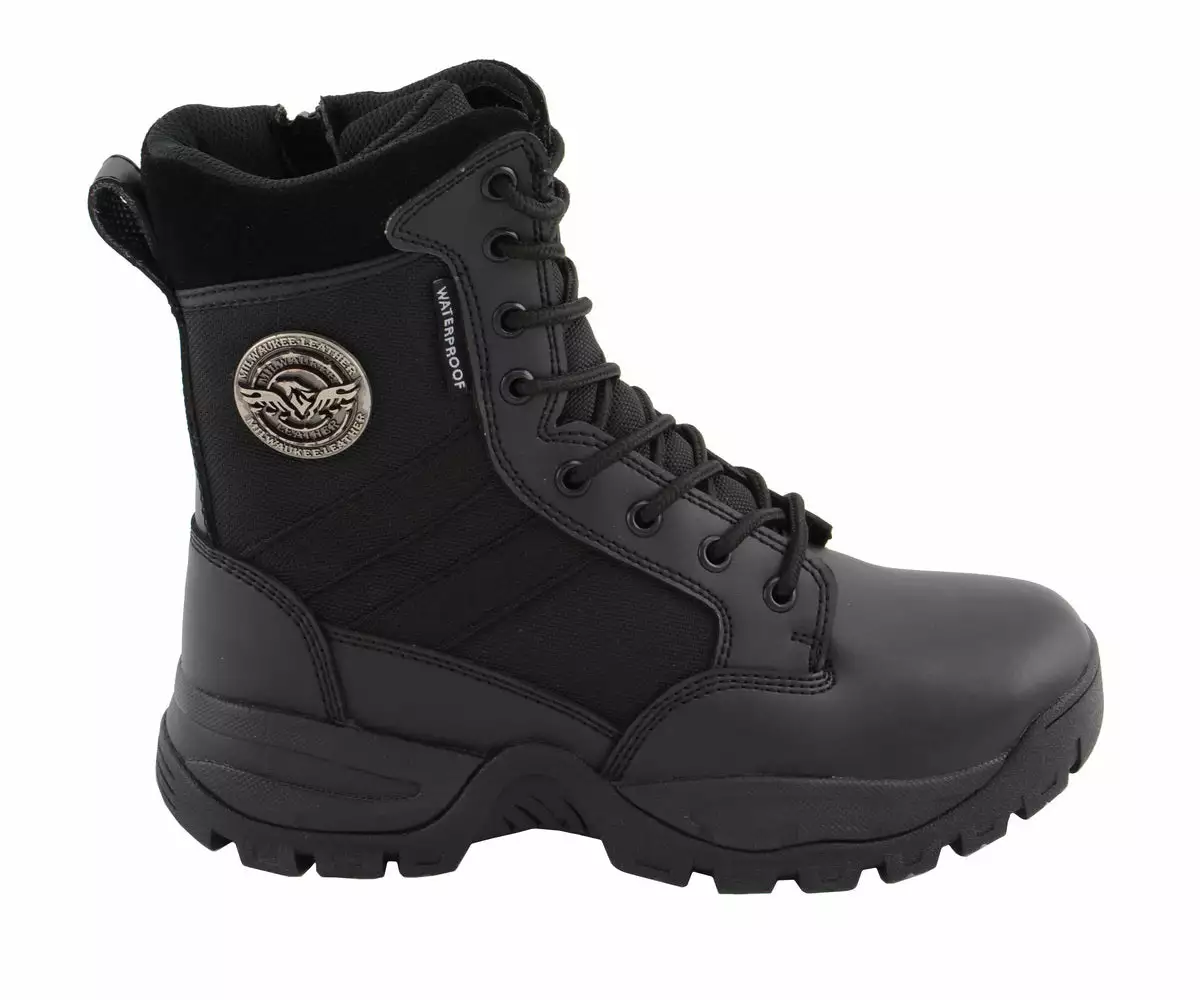 Milwaukee Leather MBL9495 Women Black Leather Tactical Boots With Side Zipper 11 Milwaukee Leather MBL9495 Women Black Leather Tactical Boots With Side Zipper - Image 9