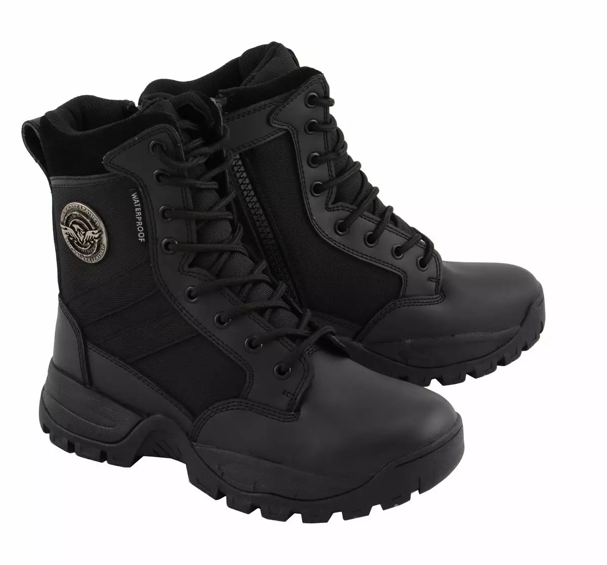 Milwaukee Leather MBL9495 Women Black Leather Tactical Boots With Side Zipper 3 Milwaukee Leather MBL9495 Women Black Leather Tactical Boots With Side Zipper