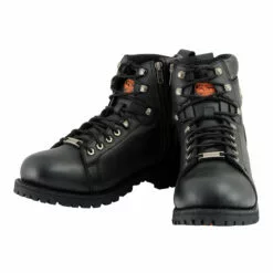Milwaukee Leather MBM100 Men's Black Leather Lace-Up Motorcycle Boots With Side Zipper -Winter shoes Sales Shop mbm100 2 edit a 89bc0097 f60e 49b7 94a5 4a44564465cc