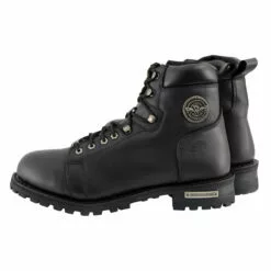 Milwaukee Leather MBM100 Men's Black Leather Lace-Up Motorcycle Boots With Side Zipper -Winter shoes Sales Shop mbm100 4 edit a 512bcabe 49e6 47ec a127 44aae539ed37