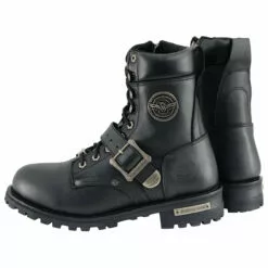 Milwaukee Leather MBM101W Men's Black Leather Wide-Width Lace-Up Engineer Motorcycle Boots With Side Zipper Entry -Winter shoes Sales Shop mbm101 4 edit a 1ac1ce41 a7d3 43c0 8f5b 77c832fdb0f3