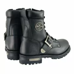 Milwaukee Leather MBM101W Men's Black Leather Wide-Width Lace-Up Engineer Motorcycle Boots With Side Zipper Entry -Winter shoes Sales Shop mbm101 6 edit a 4331a668 29e8 4705 85a7 124fa03d72a5