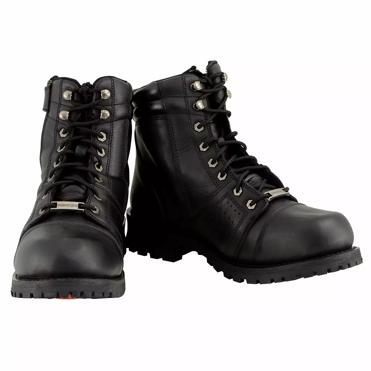 Milwaukee Leather MBM9000 Men's Black Lace-Up Motorcycle Riding Leather Boots With Side Zipper Entry 4 Milwaukee Leather MBM9000 Men's Black Lace-Up Motorcycle Riding Leather Boots With Side Zipper Entry - Image 2