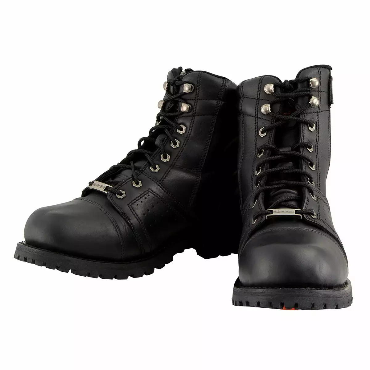 Milwaukee Leather MBM9000W Men's Black Lace-Up 'Wide-Width' Motorcycle Leather Boots With Side Zipper Entry 6 Milwaukee Leather MBM9000W Men's Black Lace-Up 'Wide-Width' Motorcycle Leather Boots With Side Zipper Entry - Image 4