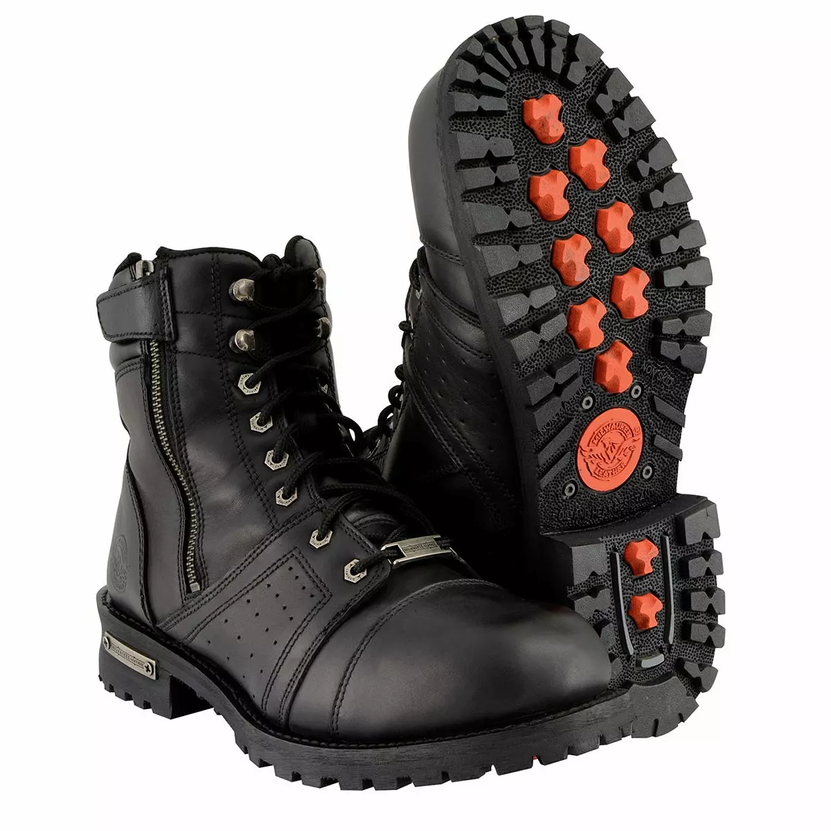 Milwaukee Leather MBM9000 Men's Black Lace-Up Motorcycle Riding Leather Boots With Side Zipper Entry 12 Milwaukee Leather MBM9000 Men's Black Lace-Up Motorcycle Riding Leather Boots With Side Zipper Entry - Image 10
