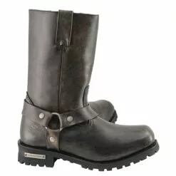 Milwaukee Leather MBM9005W Men's Classic Distressed Brown 'Wide Width' 11-inch Harness Square Toe Motorcycle Boots -Winter shoes Sales Shop mbm9005 7 edit a