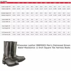 Milwaukee Leather MBM9005 Men's Distressed Brown Water-Resistant 11-Inch Square Toe Harness Motorcycle Boots -Winter shoes Sales Shop mbm9005 specs web