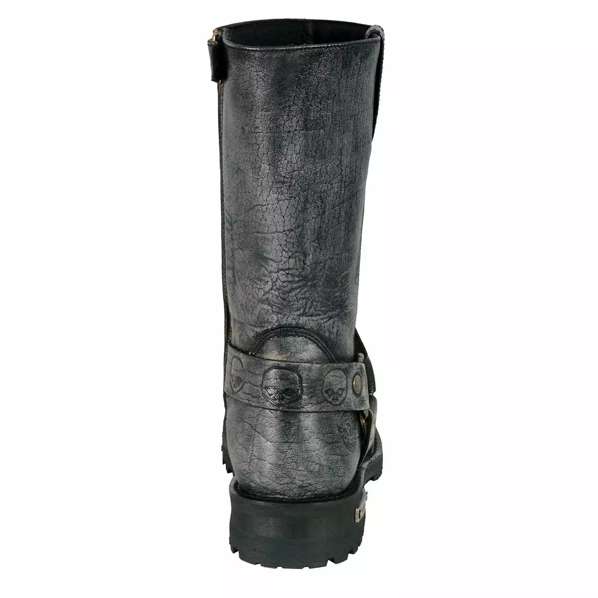 Milwaukee Leather MBM9006 Men's Distressed Gray Leather 11-inch Classic Harness Square Toe Motorcycle Boots 11 Milwaukee Leather MBM9006 Men's Distressed Gray Leather 11-inch Classic Harness Square Toe Motorcycle Boots - Image 9