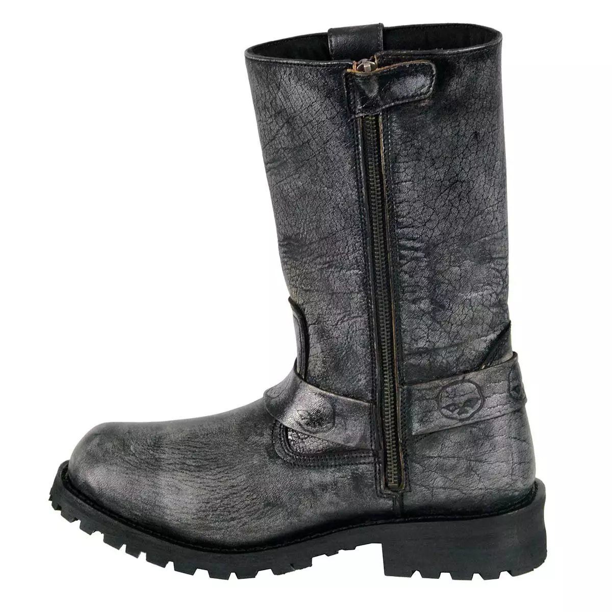 Milwaukee Leather MBM9006 Men's Distressed Gray Leather 11-inch Classic Harness Square Toe Motorcycle Boots 13 Milwaukee Leather MBM9006 Men's Distressed Gray Leather 11-inch Classic Harness Square Toe Motorcycle Boots - Image 11