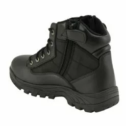 Milwaukee Leather MBM9011 Men's 6-inch Black Leather Tactical Lace-Up Boots With Side Zipper Entry -Winter shoes Sales Shop mbm9011 5