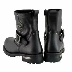 Milwaukee Leather MBM9040W Men's Black 'Wide Width' 6-inch Classic Engineer Motorcycle Leather Boots With Side Zipper -Winter shoes Sales Shop mbm9040 5 edit a